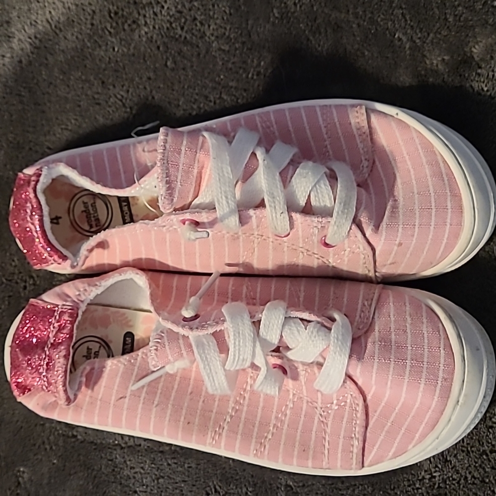 Wonder Nation Pink Striped  sneaker. Size 4